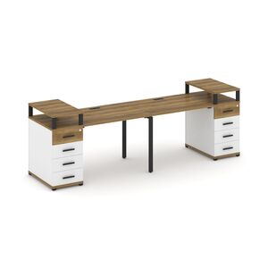 Рабочая станция на 2 места с двумя опорными тумбами