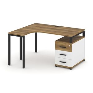 Стол эргономичный левый с опорной тумбой