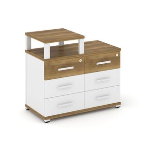 Тумба приставная широкая 6 ящиков с надставкой узкой