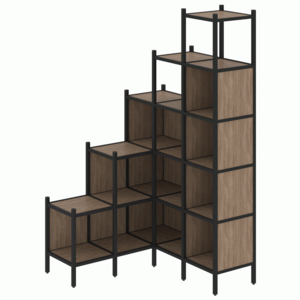 Угловой внутренний стеллаж наборный