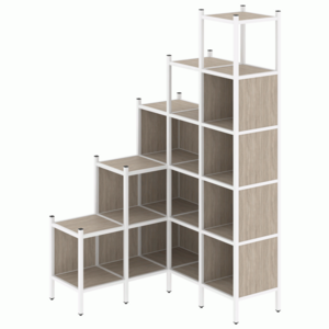 Угловой внутренний стеллаж наборный