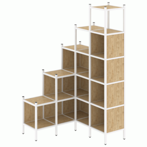 Угловой внутренний стеллаж наборный