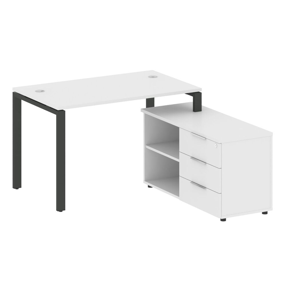 Рабочая станция с опорной тумбой правая