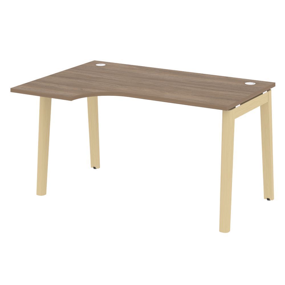 Стол эргономичный левый (опоры - массив дерева)