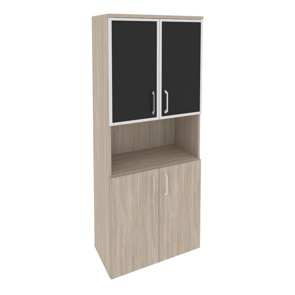 Шкаф высокий широкий (стекло черное)