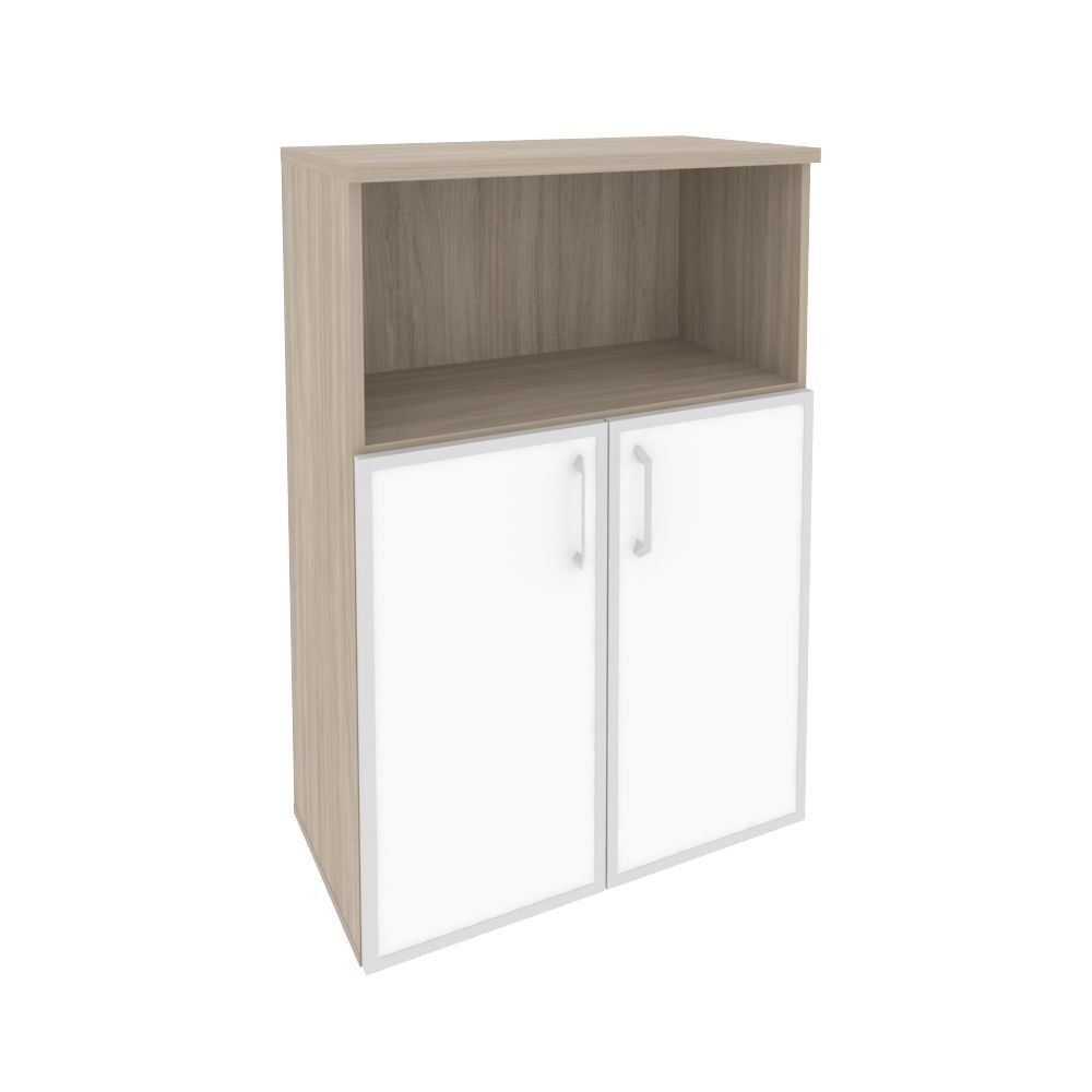 Шкаф средний широкий (стекло белое)