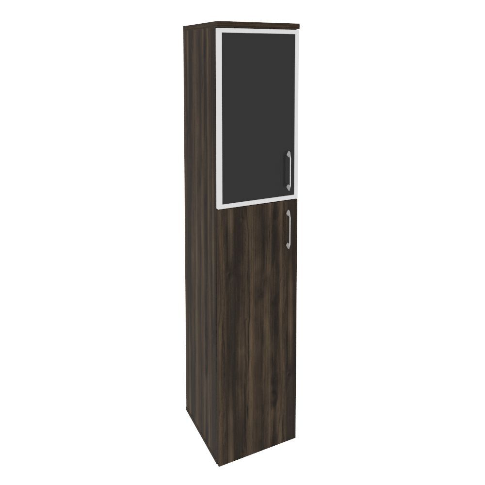 Шкаф высокий узкий левый (стекло черное)