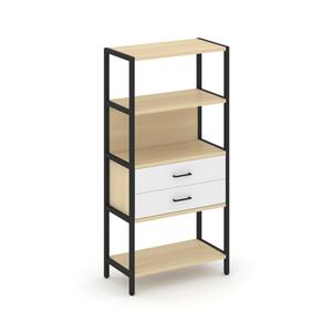 Односекционный стеллаж четырехярусный с ящиками