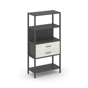 Односекционный стеллаж четырехярусный с ящиками