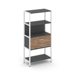 Односекционный стеллаж четырехярусный с ящиками