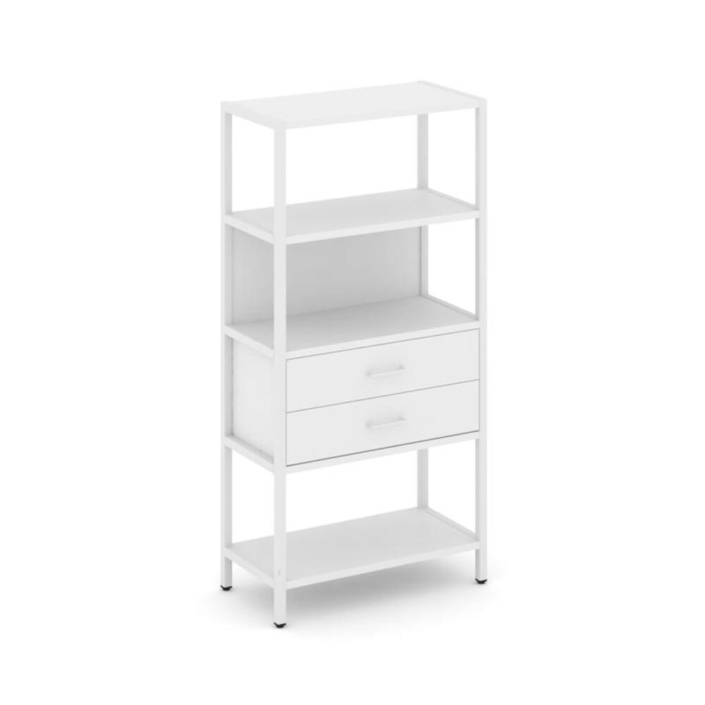 Односекционный стеллаж четырехярусный с ящиками