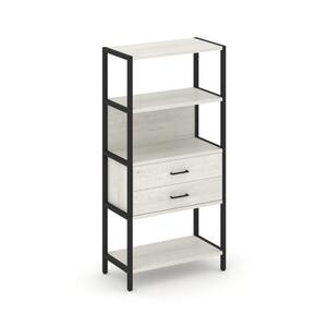 Односекционный стеллаж четырехярусный с ящиками