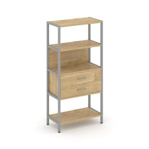 Односекционный стеллаж четырехярусный с ящиками