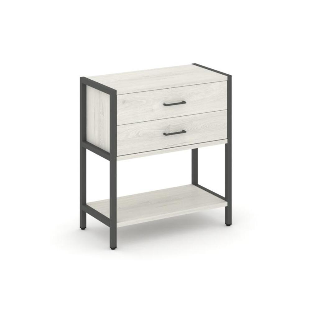 Односекционный стеллаж двухярусный с ящиками