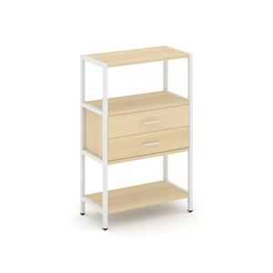 Односекционный стеллаж трехярусный с ящиками