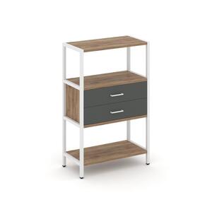 Односекционный стеллаж трехярусный с ящиками