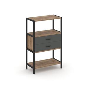 Односекционный стеллаж трехярусный с ящиками