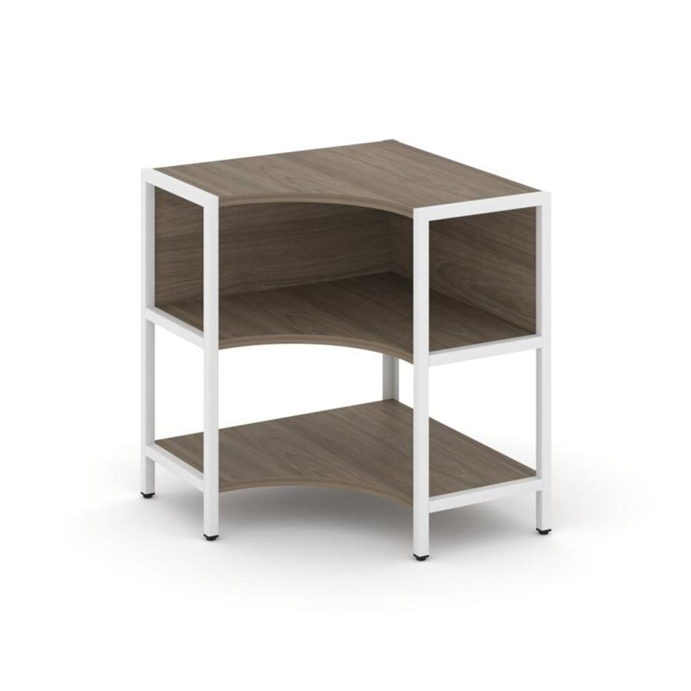 Односекционный угловой стеллаж двухярусный