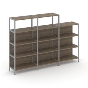 Трехсекционный стеллаж четырех/трехярусный