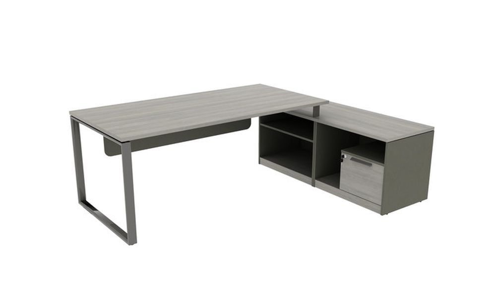 Стол руководителя на опорной тумбой (правый)