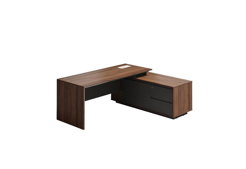 Стол руководителя на опорной сервисной тумбе (правый)