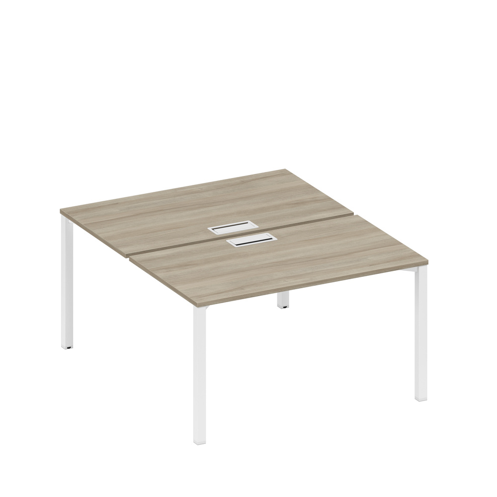 Рабочая станция на металлокаркасе, столешницы с заглушкой (2*140)