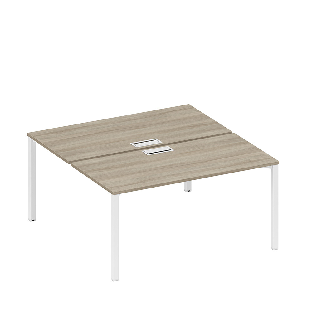 Рабочая станция на металлокаркасе, столешницы с заглушкой (2*160)